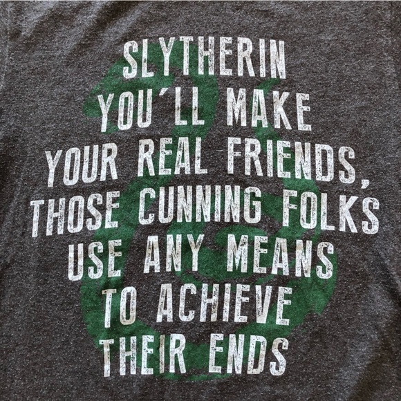 Harry Potter Official Slytherin Heather Grey T Shirt - Picture 4 of 7